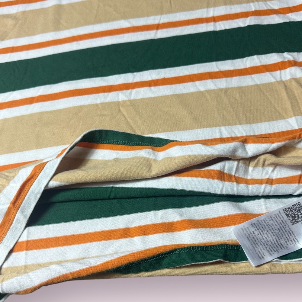 Men’s Guess Los Angeles Tan White Green Orange Stripe S/S Tee Shirt Sz Small - Picture 6 of 9